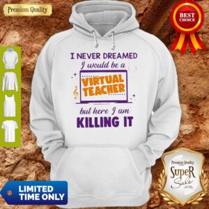 I Never Dreamed I Would Be A Virtual Teacher But Here I Am Killing It Hoodie