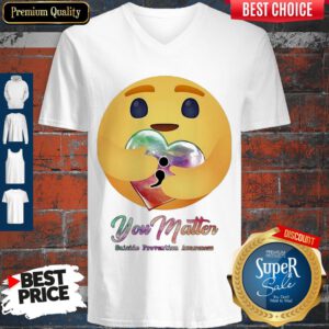 Icon Hug Heart You Matter Suicide Prevention Awareness V-neck