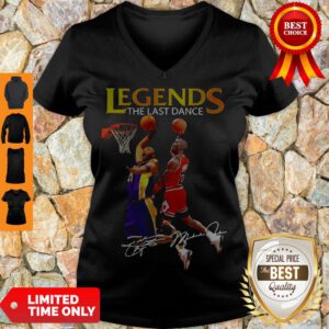Legends The Last Dance Kobe Bryant And Michael Jordan Play Basketball Signatures V-neck