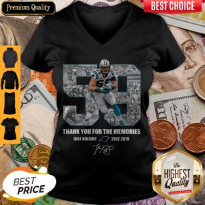 Luke Kuechly 59 Thank You For The Memories Carolina Panthers V-neck