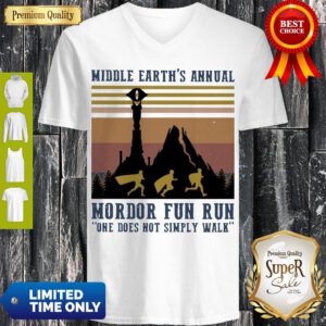 Middle Earth’s Annual Mordor Fun Run One Does Not Simply Walk Vintage V-neck