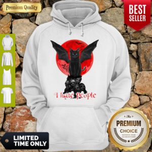 Nice Bat And Black Cat Moon Skull I Hate People ShirtNice Bat And Black Cat Moon Skull I Hate People Hoodie