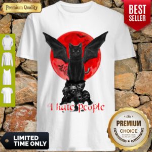 Nice Bat And Black Cat Moon Skull I Hate People ShirtNice Bat And Black Cat Moon Skull I Hate People Shirt