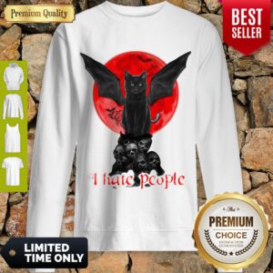Nice Bat And Black Cat Moon Skull I Hate People ShirtNice Bat And Black Cat Moon Skull I Hate People Sweatshirt