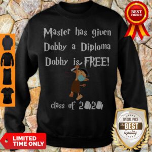 Nice Master Has Given Dobby A Diploma Dobby Is Free Class Of 2020 Sweatshirt