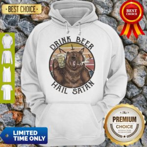 Nice The Bear Drink Beer Hail Satan Hoodie
