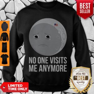 No One Visits Me Anymore Sad Moon Face American Flag Sweatshirt