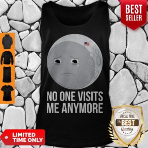 No One Visits Me Anymore Sad Moon Face American Flag Tank Top