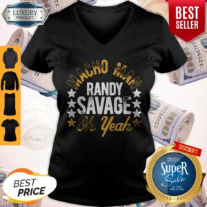 Official Black Macho Man Randy Savage Oh Yeah V-neck