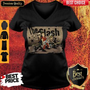 Official The Clash Band Cartoon V-neck