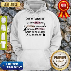 Online Teaching Its Like Hooking Up An Erupting Volcano During Hurricane While Being Chased By Din Hoodie