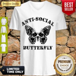 Premium Anti Social Butterfly V-neck