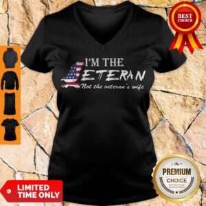 Pretty American I'm The Veteran Not The Veteran's Wife V-neck