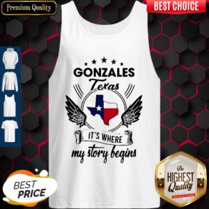Pretty Gonzales Texas It's Where My Story Begins Map Tank Top