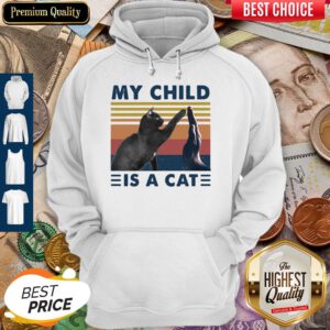 Pretty Retro Navy My Child Is A Cat Hoodie