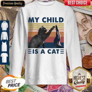 Pretty Retro Navy My Child Is A Cat Sweatshirt