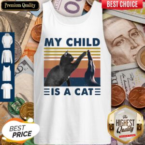 Pretty Retro Navy My Child Is A Cat Tank Top