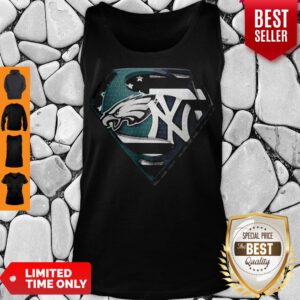 Superhero Philadelphia Eagles And New York Yankees Diamond American Flag Independence Day Tank Top