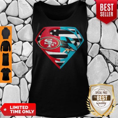 Superhero San Francisco 49Ers And San Jose Shark Diamond American Flag Independence Day Tank Top