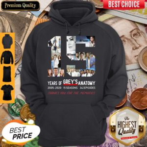 Top 15 Years Of Grey’s Anatomy Thank You For The Memories Hoodie