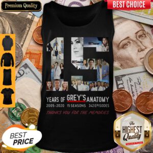 Top 15 Years Of Grey’s Anatomy Thank You For The Memories Tank Top