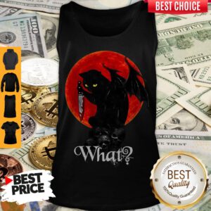Top BLack Cat And Blood Moon What Tank Top