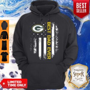 Top Green Bay Packers Best Dad Ever American Flag Hoodie