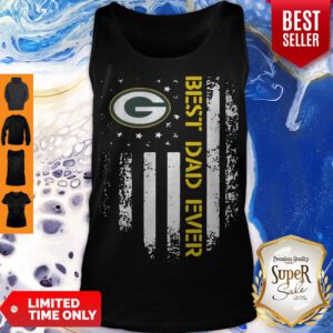 Top Green Bay Packers Best Dad Ever American Flag Tank Top