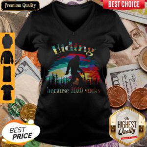Top Hiding Because 2020 Sucks Bigfoot V-neck