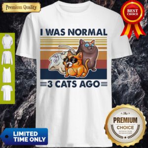 Top I Was Normal 3 Cats Ago Black Version Shirt