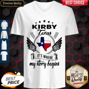 Top Kirby Texas It's Where My Story Begins Map V-neck