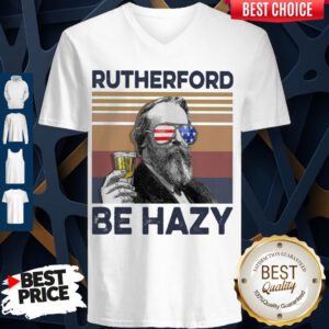 Top Rutherford Be Hazy Drink Beer The 4th Of July Vintage V-neck
