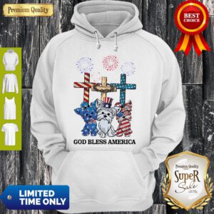 Top Yorkshire Terrier God Bless America Flag Hoodie