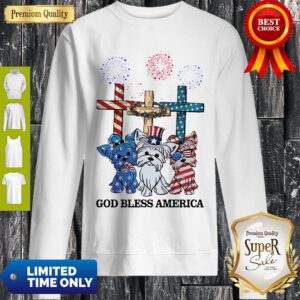 Top Yorkshire Terrier God Bless America Flag Sweatshirt