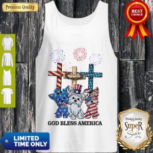 Top Yorkshire Terrier God Bless America Flag Tank Top