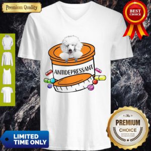 Nice White Poodle Antidepressant Mug V-neck