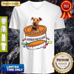 Funny Welsh Terrier Antidepressant V-neck