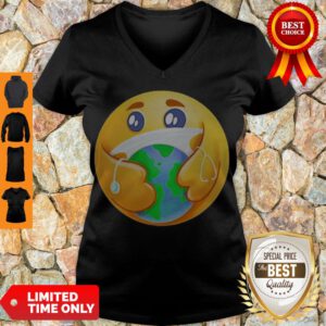 Pretty Icon Mask Hug Earth V-neck