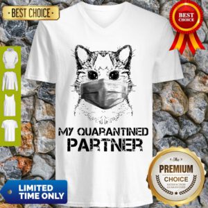 Pretty Raccoon Face Mask My Quarantined Partner V-neck
