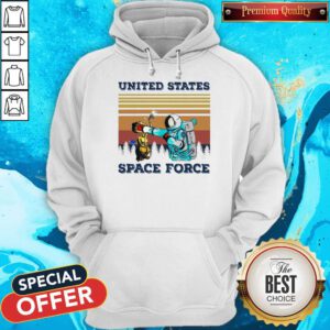 Astronaut Punch Alien In The Face United States Space Force Vintage Hoodie