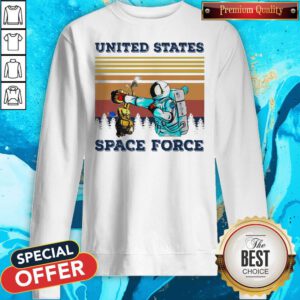 Astronaut Punch Alien In The Face United States Space Force Vintage Sweatshirt
