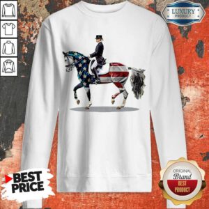 Awesome American Flag Dressage Horse Sweatshirt