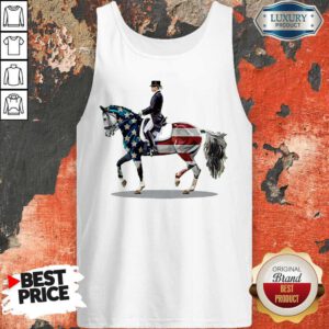 Awesome American Flag Dressage Horse Tank Top
