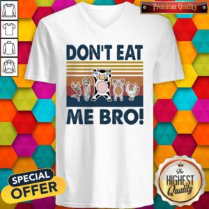 Awesome Animal Dont Eat Me Bro Vintage Retro V-neck
