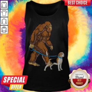 Awesome Bigfoot Walking With Beagle-Harrier Tank Top