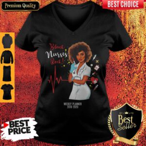 Awesome Black Nurse Rock Weekly Planner 2019 2020 V-neck