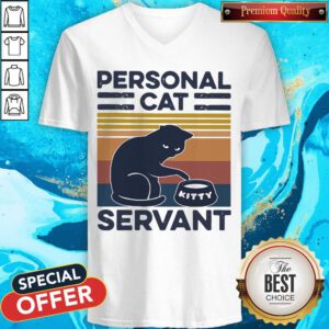 Awesome Cat Personal Cat Kitty Servant Vintage V-neck