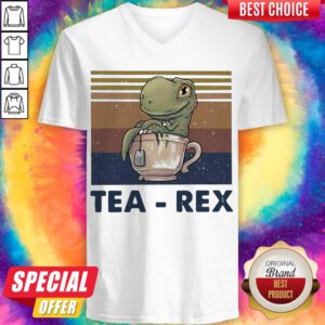 Awesome Dinosaurs Tea Rex Vintage Retro V-neck