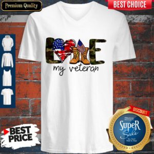 Awesome Love My Veteran America V-neck