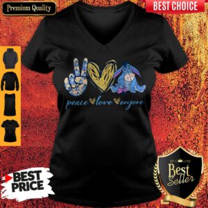 Awesome Peace Love And Eeyore V-neck